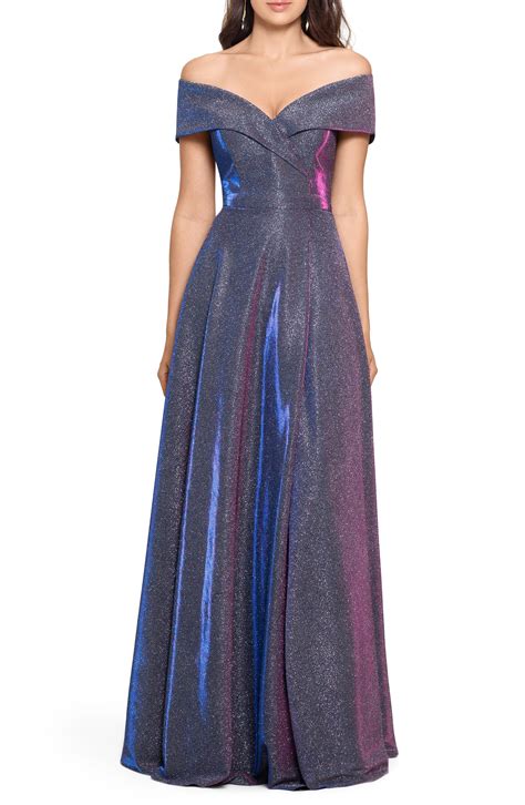 xscape off the shoulder glitter gown available at nordstrom ball gowns xscape dresses