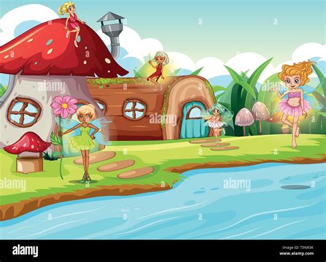 Fairies In Fantasy World Illustration Stock Vector Image And Art Alamy