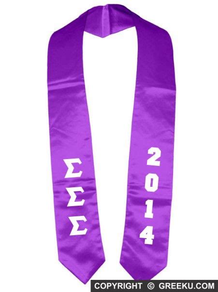 Sigma Sigma Sigma Vertical Graduation Stole With Year Sorority