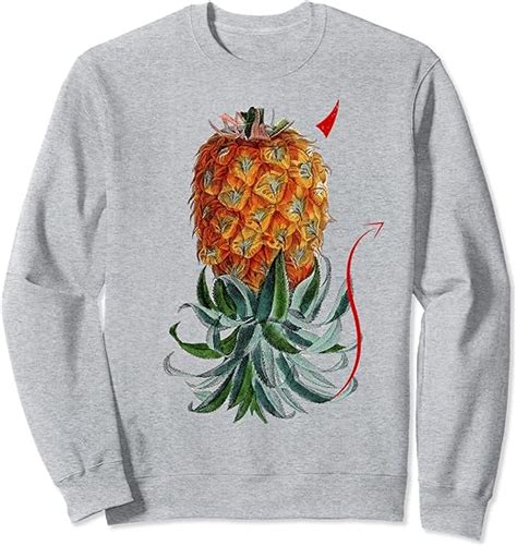 Swinger Upside Down Bad Pineapple Devil Horn Sweatshirt Clothing Shoes And Jewelry