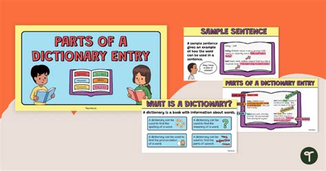 Parts Of A Dictionary Entry Powerpoint Teach Starter