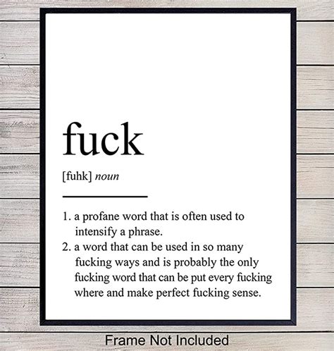 Definition Of Fuck Funny Quote Saying Wall Art Poster