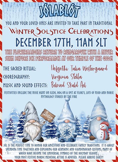 TRADITIONAL WINTER SOLSTICE CELEBRATIONS - 12/17 11AM SLT - RUNGARDVIK