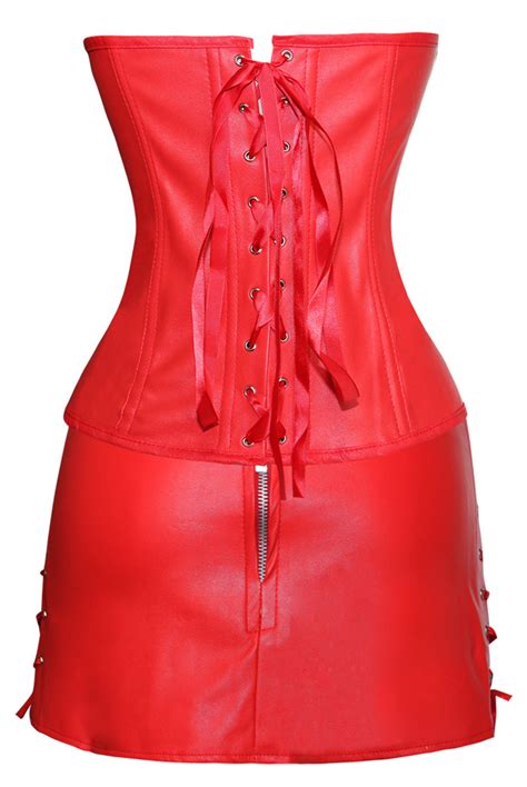 leather corset and skirt set m3155