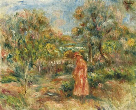 Pierre Auguste Renoir 1841 1919 Femme Dans Un Paysage à Cagnes