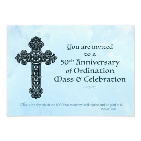 Invitation 50th Ordination Anniversary Priest Orn Zazzle
