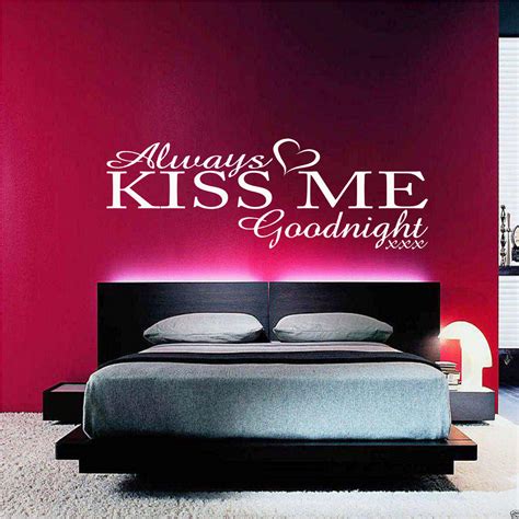 Always Kiss Goodnight Wall Art Sticker Quote Bedroom Decal Mural Vinyl Transfer Ebay