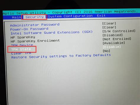 Windows 11 Enable Tpm Using Bios Config Utility Hp Enable Tpm Tpm