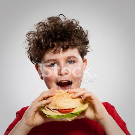 Boy Eating Sandwich Stock Photo Royalty Free FreeImages