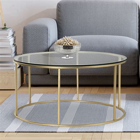 Buy Golden Windsor Glass Coffee Table Online In India At Best Price