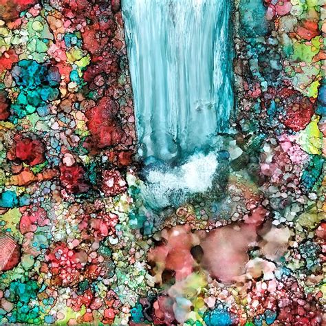 Abstract Waterfall Painting By Rachelle Stracke Pixels
