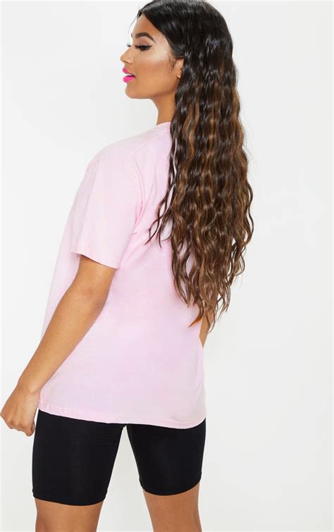 Pink Equal Oversized T Shirt Tops Prettylittlething Usa