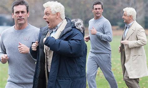 Jon Hamm Jogs With Michael Sheen While Filming Good Omens