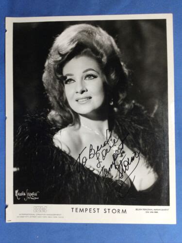Tempest Storm Signed 8x10 Photo Stripper Burlesque Dancer Ebay