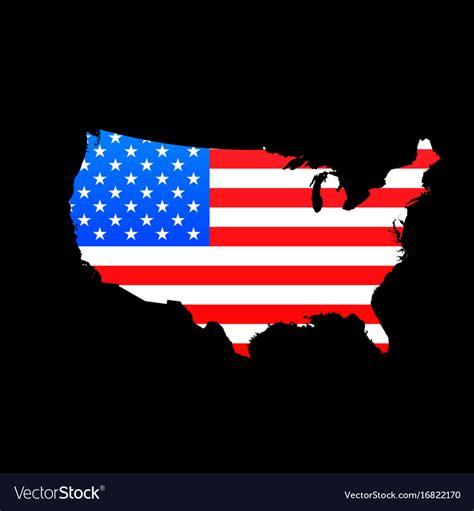Map Of Usa With American Flag Texture Royalty Free Vector