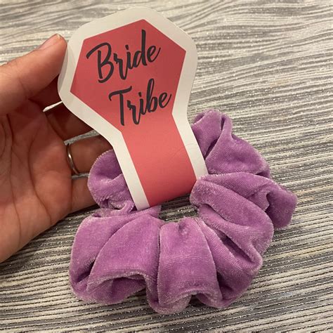 Bride Tribe Printable Scrunchie Tags Bridesmaid Scrunchie Etsy