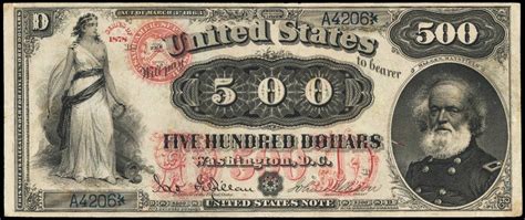 us currency 1878 500 dollars legal tender note 1600×674 Банкнота Деньги Книги