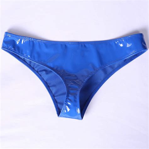 lady faux latex brief wet look men low waist sexy stretch thong g string panties ebay