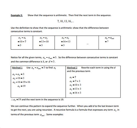 Free 6 Sample Arithmetic Sequence Examples In Pdf