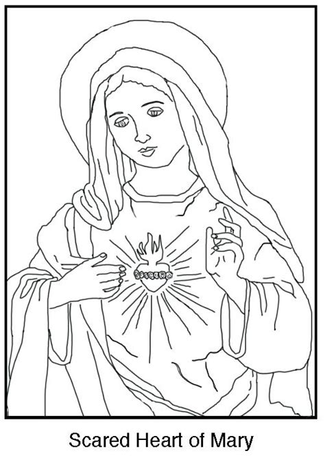 Printable Mother Mary Coloring Page