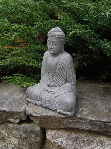 Buddha Statue Concrete Statues Meditating Buddhas Garden Etsy
