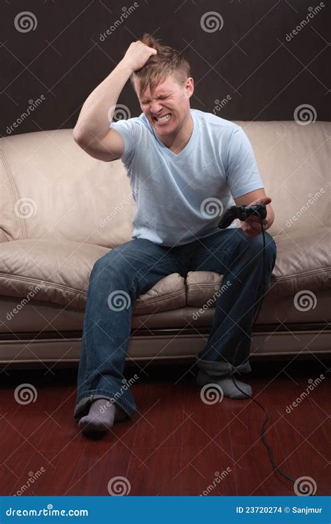 Sad Gamer Stock Photo Image Of Couch Adult Entertainment 23720274