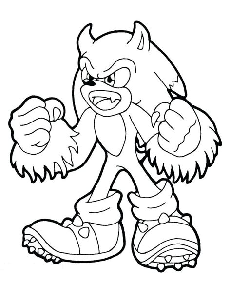 Werehog Sonic Coloring Page - Free Printable Coloring Pages for Kids