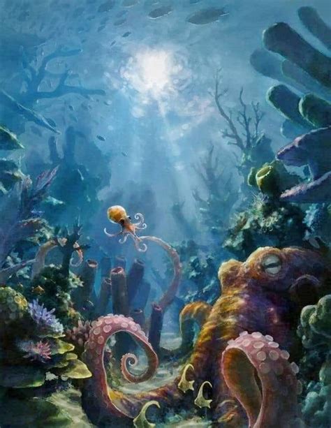 Underwater Coral Reef Sea Life Art Painting Sea Life Art Underwater