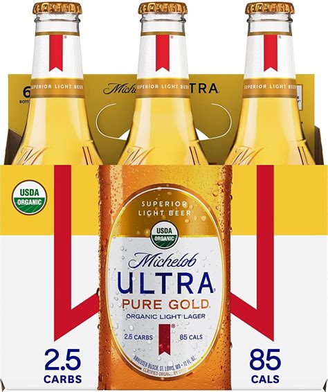 Buy Michelob Ultra Pure Gold Organic Light Lager 6 Pack Beer 12 Fl