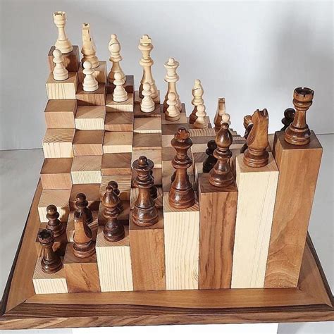 Chess Set Design Tunckol Handcrafted Handmade Great T Wood Etsy