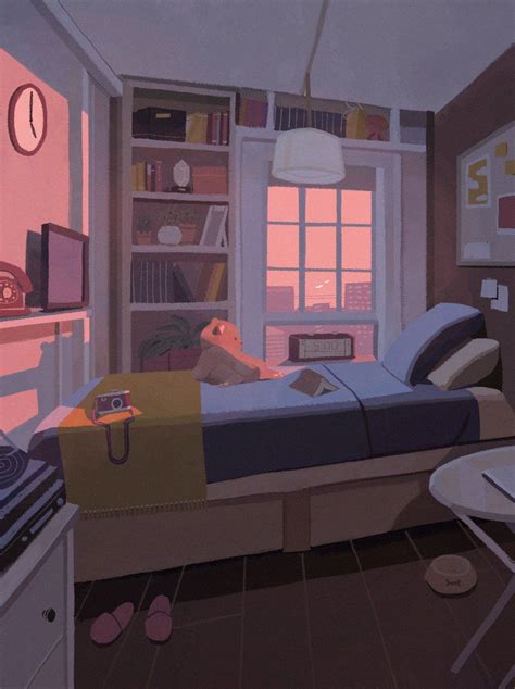 Bedroom aesthetic anime gifs waving. AYUMI on Twitter: "always waiting… " | Aesthetic bedroom ...