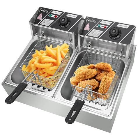 Zokop 12l 5000w Electric Countertop Deep Fryer With Basket Stainless