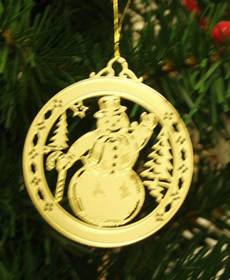 Personalized Snowman High Polished Brass Custom Christmas