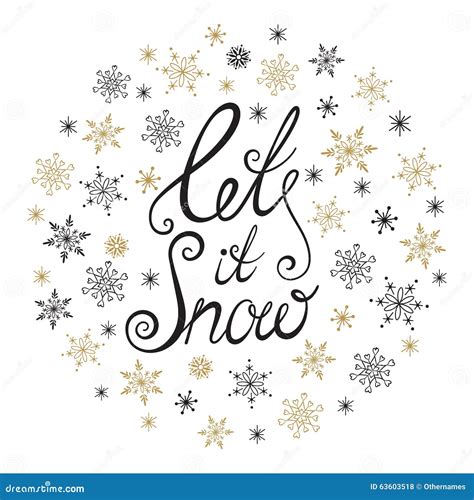 Let It Snow Handwritten Lettering Stock Vector Illustration Of