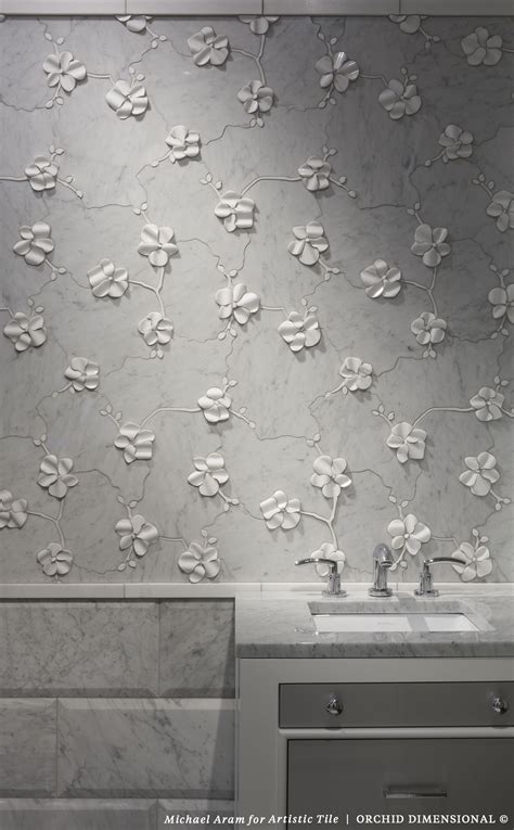 Orchid Dimensional Marble Wj Mosaic Stone Artistic Tile Wall