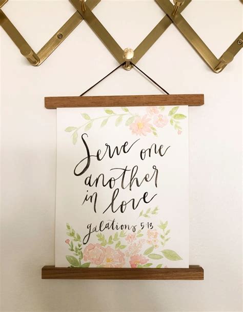 Serve One Another In Love Print Watercolor Bible Verse Etsy