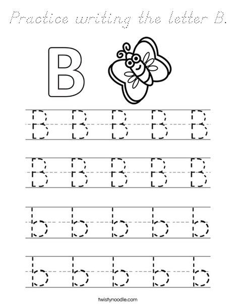 Learn english with your child! Practice writing the letter B Coloring Page - D'Nealian ...