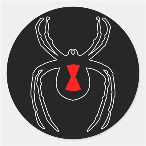 Black Widow Outline Classic Round Sticker Uk