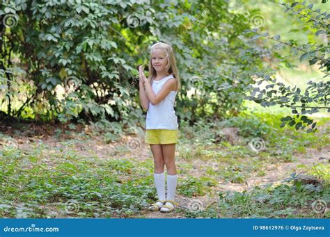 Portrait Of A 7 Years Old Girl Stock Photo Image Of Healthy Dress