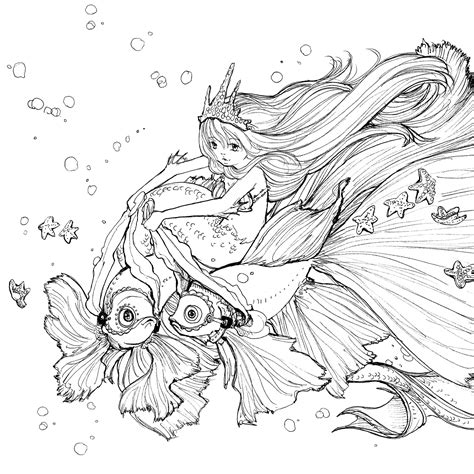Anime Coloring Pages Pdf Coloringfolder Com Mermaid Coloring Pages My