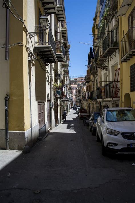 Narrow Street In Palermo Italy Stock Photo Image Of Town Urban