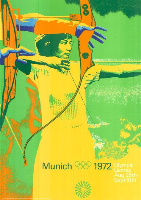 Otl Aicher Poster Artwork For Archery Olympic Games 1972 In Munich