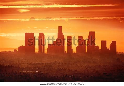 Sunrise Over Downtown Los Angeles Stock Photo Edit Now 115587595