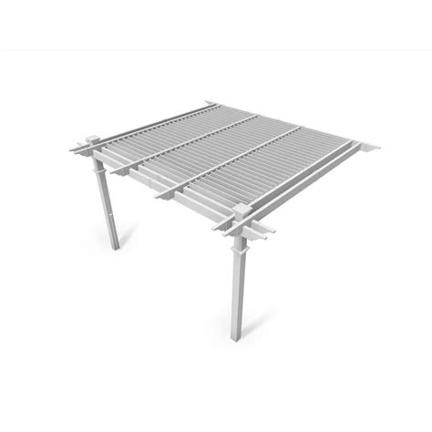 An Outdoor Table With Metal Slats On Its Sides And Two Legs That Are