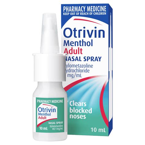 Otrivin Menthol Nasal Spray Adult 10ml Discount Chemist