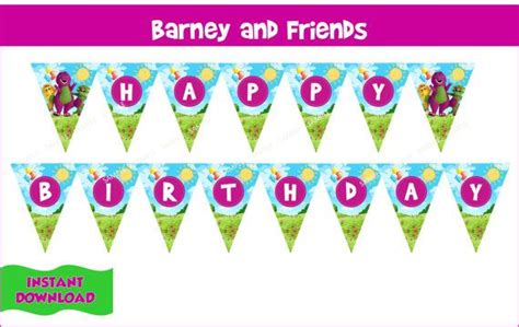 Barney Birthday Banner Barney And Friends Banner Barney Banner