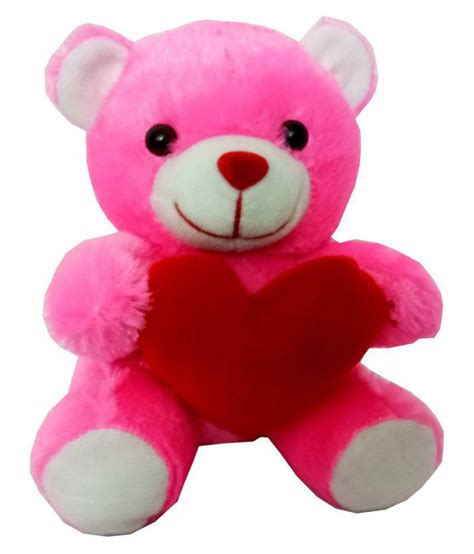 Pink Teddy With Red Heart 18 Cm Buy Pink Teddy With Red Heart 18 Cm Online At Low Price