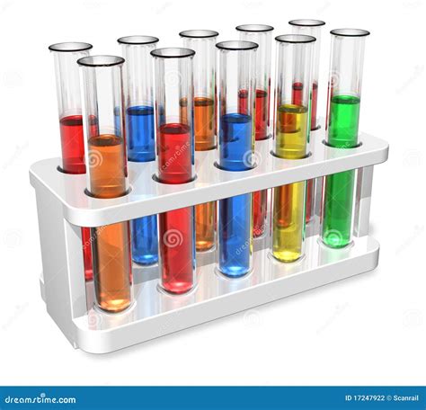 Test Tubes Filled With Liquids Of Different Colors Stock Photography