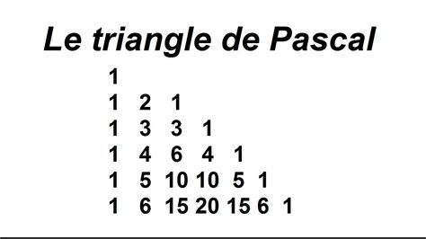 Le Triangle De Pascal Youtube