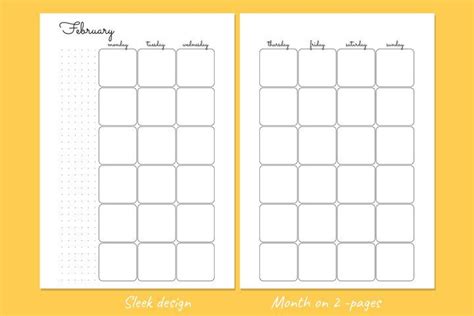 Printable A Undated Monthly Planner Month On Pages Pdf Undated Monthly Planner Monthly